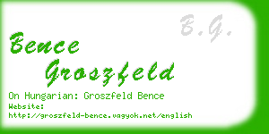 bence groszfeld business card